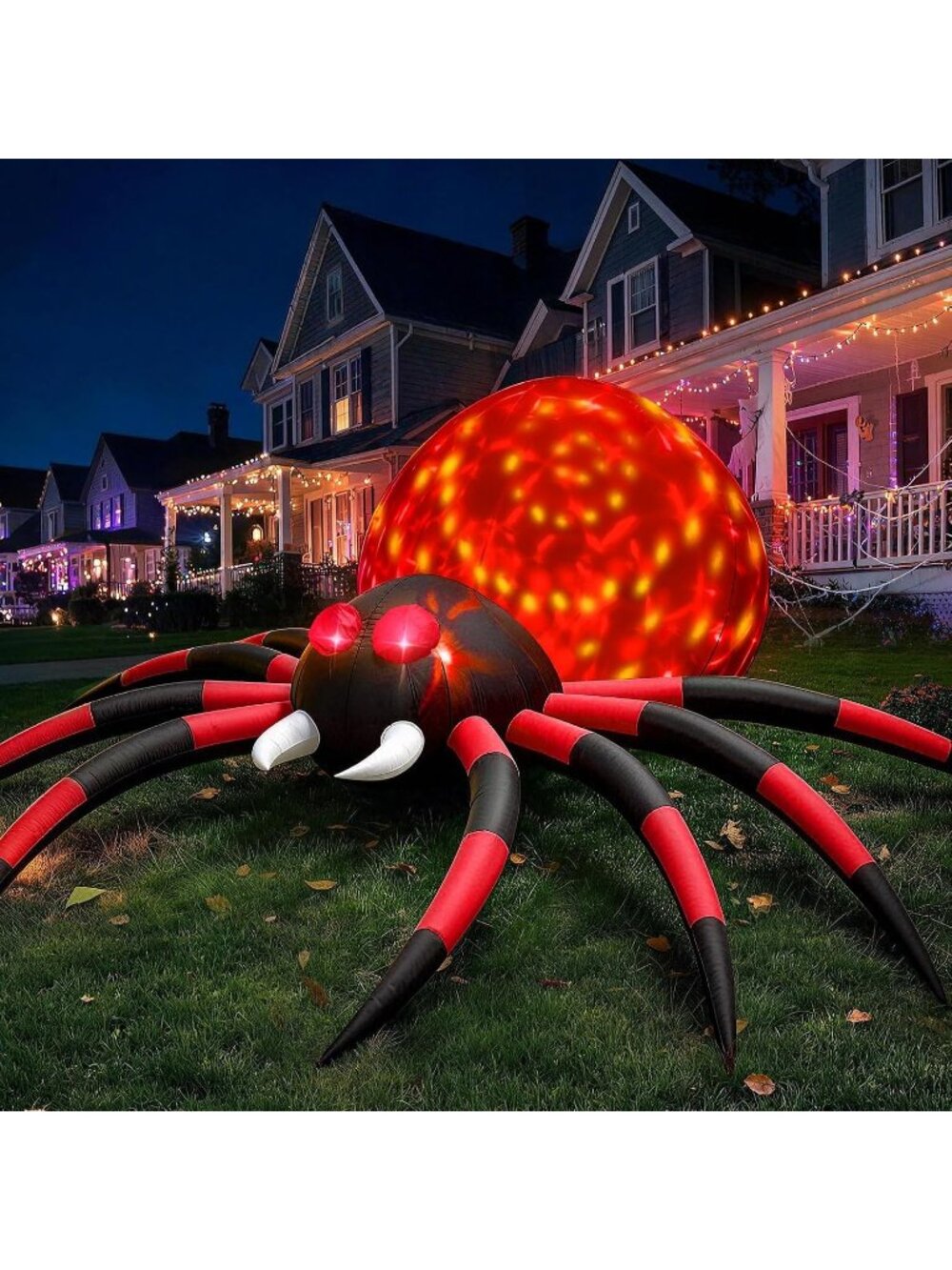 🎃 6 FT Halloween Inflatable Spider Outdoor Decoration with Bright LED Lights